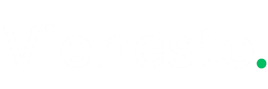 "Vionesto logo – modern lifestyle, travel, fashion, and tech brand"